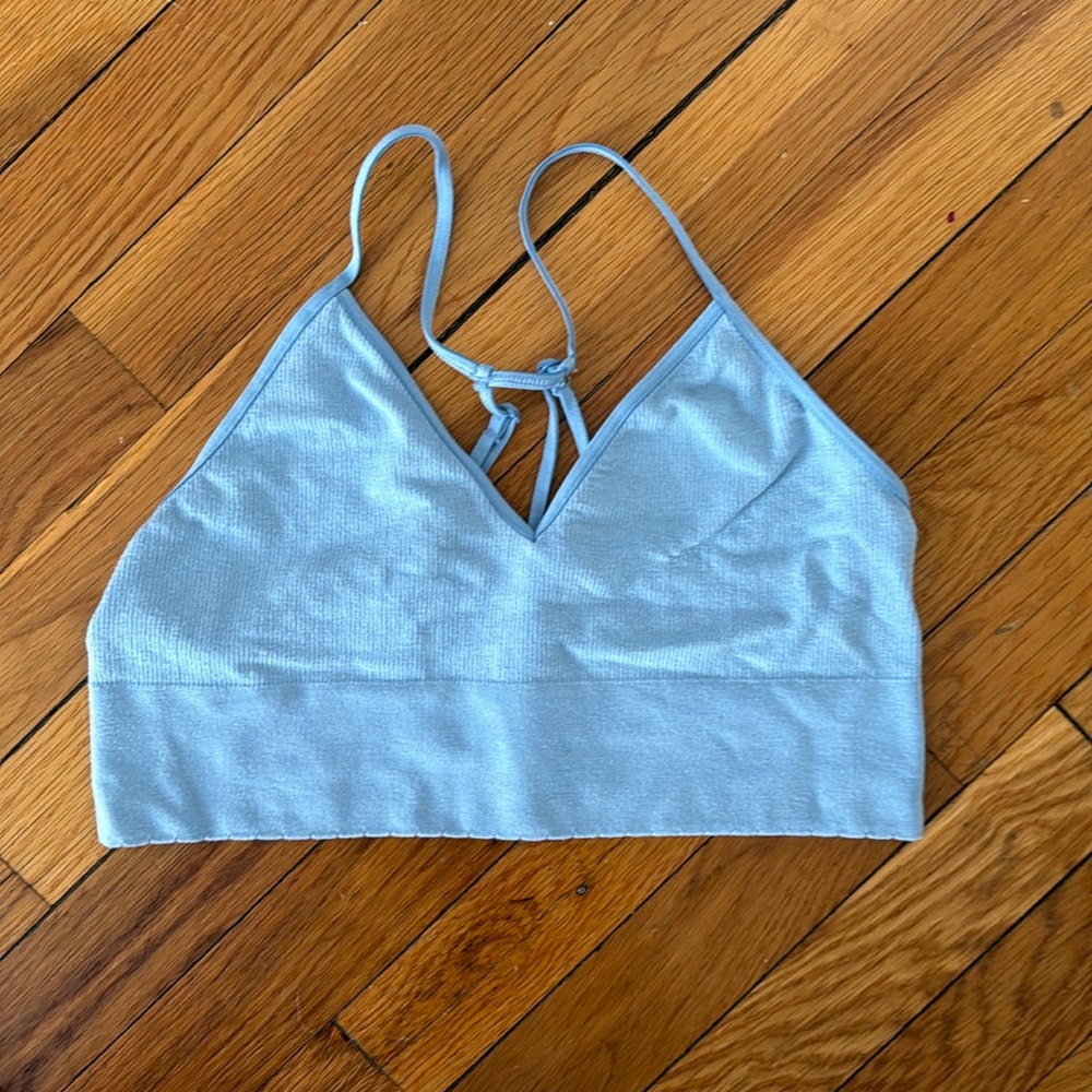 ANTHROPOLOGIE bralette or cropped tank. Light blue. L/XL. Made in Turkey.